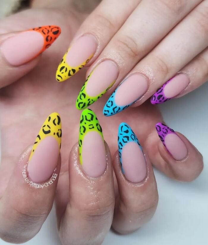 Neon French Nails