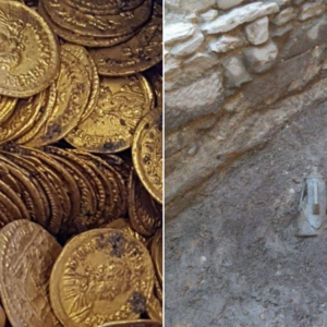 Workers found hundreds of gold coins of “incalculable” value that were discovered buried beneath a cinema