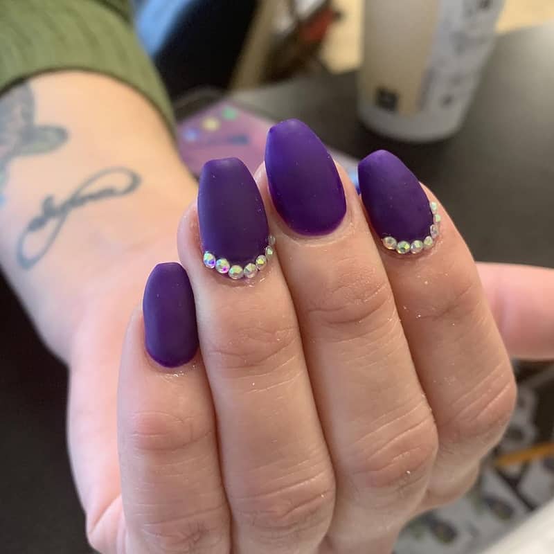 short coffin purple nails