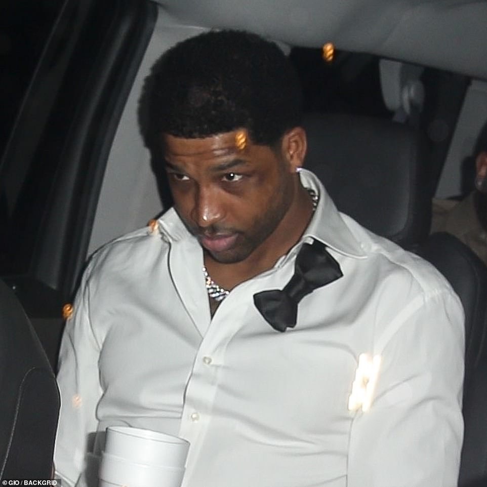 All partied out? Khloe Kardashian's on/off partner Tristan Thompson looked ready for bed after the raucous party