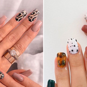 Mismatched animal print nail designs 2020