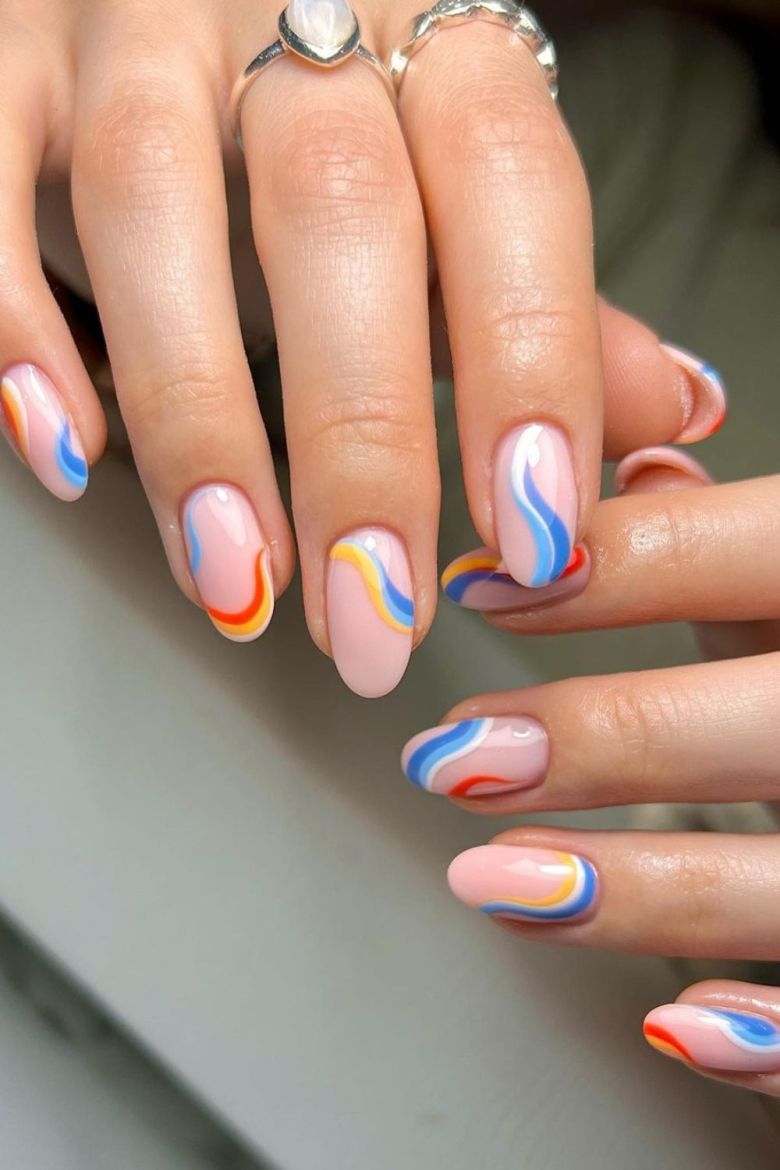 Acrylic bright summer nails