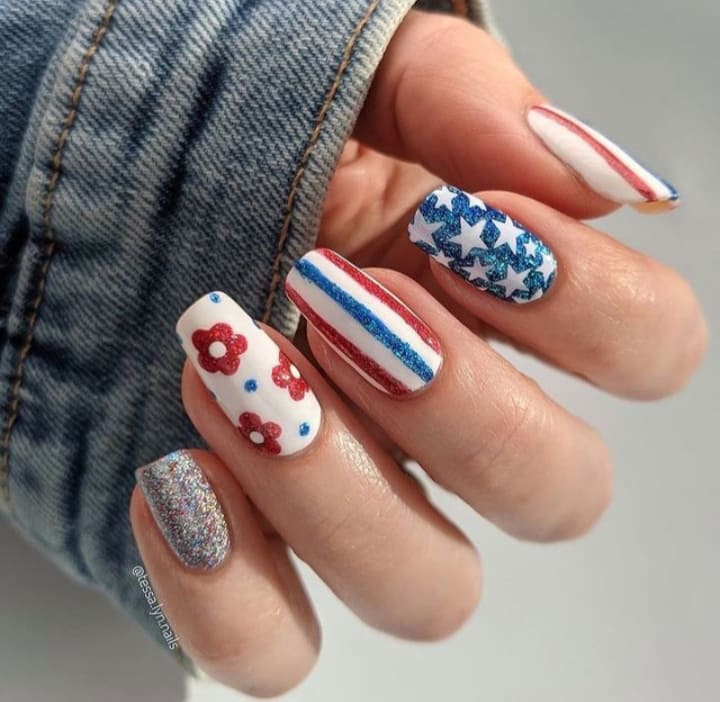 Fourth of July Nail Design