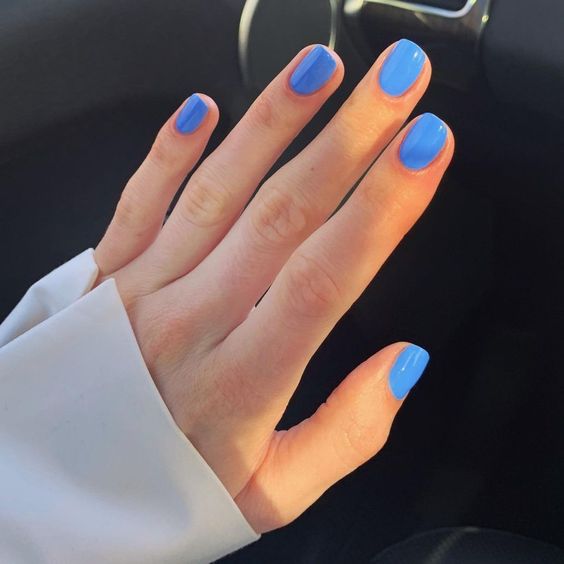  blue short summer nails