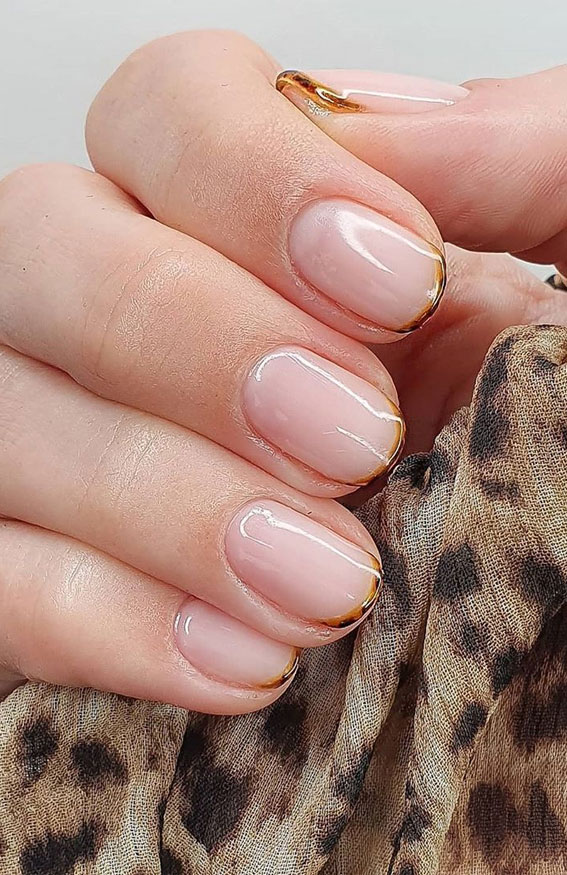 tortoiseshell french nails, tortoiseshell french nail tips, french nail tips