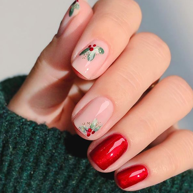 Christmas Short Square Nails