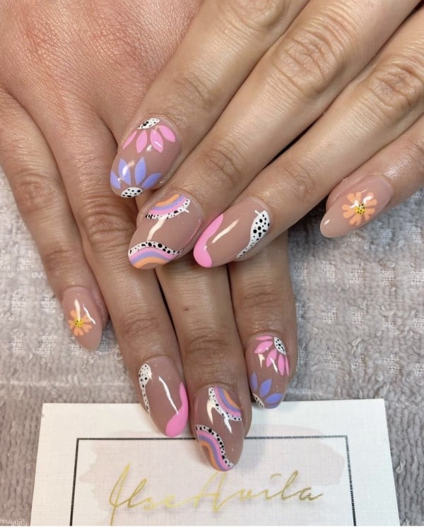 natural nails with designs