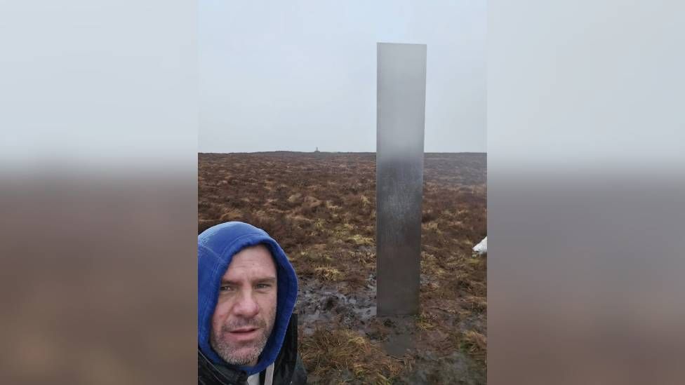 Mysterious monolith appears on Welsh hilltop - BBC News