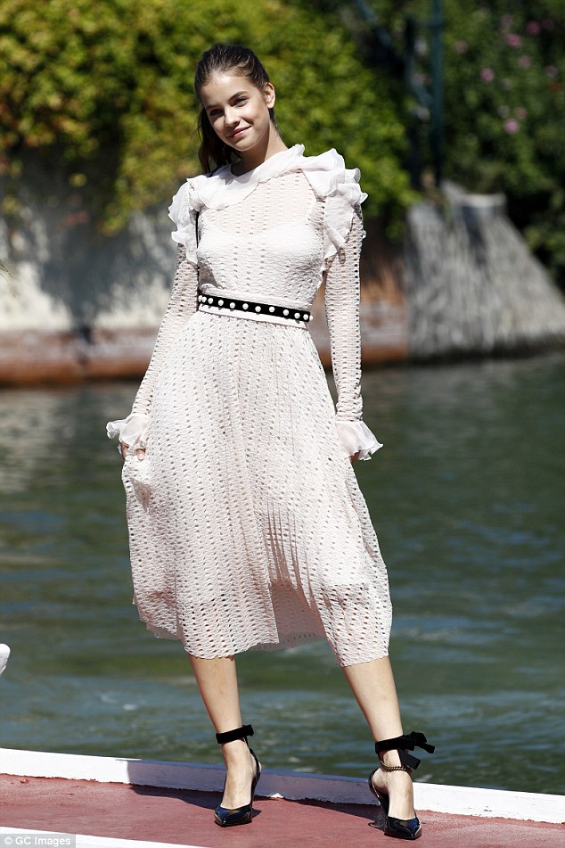 Independent woman: Barbarawas flying solo as she enjoyed a day out at Lido di Venezia ahead of the 73rd Venice International Film Festival on Thursday