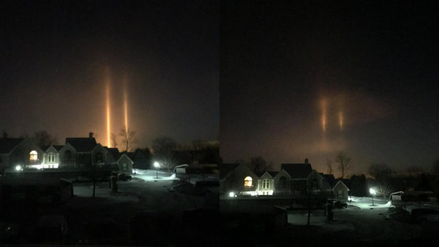 Amazing 'light pillars' spotted in Metro Detroit neighborhood