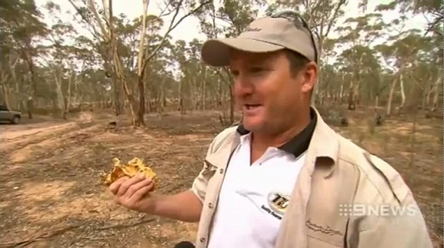 Golden ticket: Mick Brown struck it rich after unearthing a giant gold nugget near Wedderburn in central Victoria