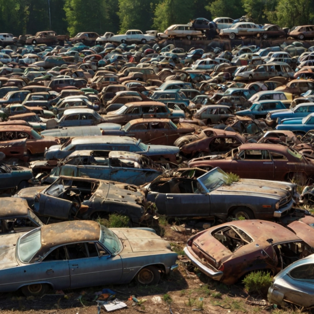 UFOs lurk among thousands of old cars in the scrap yard