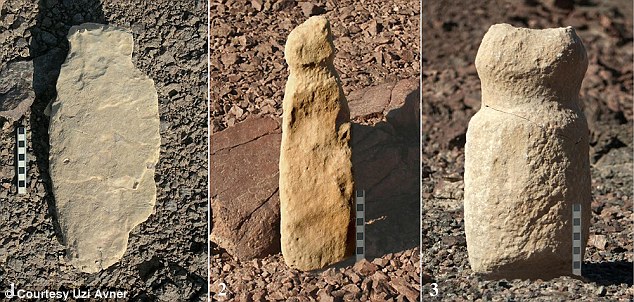 Researchers found a variety of stone structures and artifacts, including stone circles that measure 1.5 to 2.5 meters across with penis-shaped installations pointing toward them