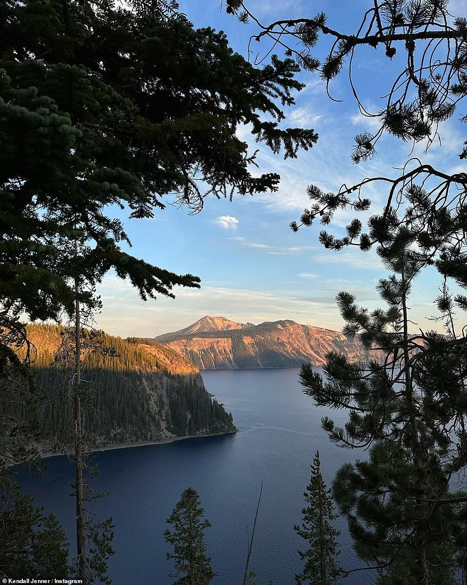 A view to take in: The star was in a lake setting with tall mountains dotted with pine trees