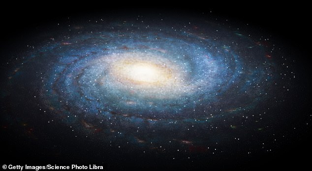 This image of the Milky Way may look like a real pH๏τo, but it's actually just an illustration. It's impossible to pH๏τograph our home galaxy in its entirety with current technology.