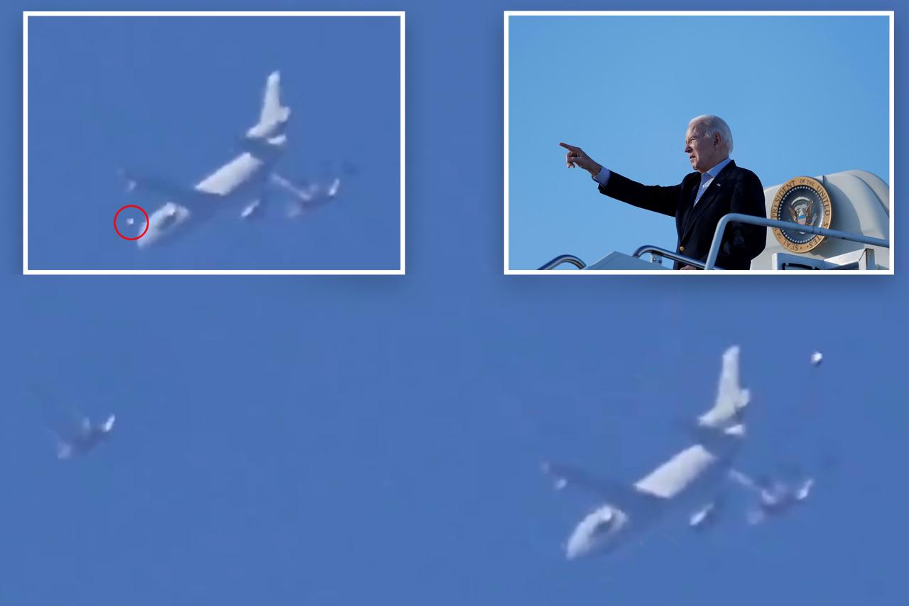 Video: 'UFO' flying by Air Force One at LAX during Biden trip