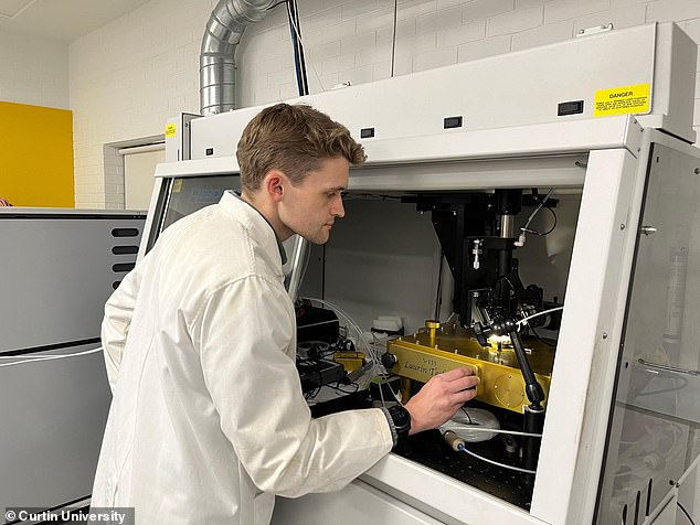 During analysis in the lab (pictured), a previous study found a remarkable similarity with the Old Red Sandstone of the Orcadian Basin in northeast Scotland. Researchers had therefore thought that Orkney itself would be the most probable origin