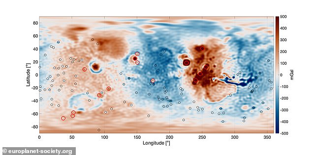 Their analysis revealed 20 previously unknown underground structures scattered around the planet's north polar cap