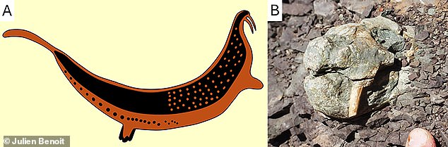 A rock painting and unidentified fossils discovered in South Africa may confirm the existence of a legendary 'horned serpent'