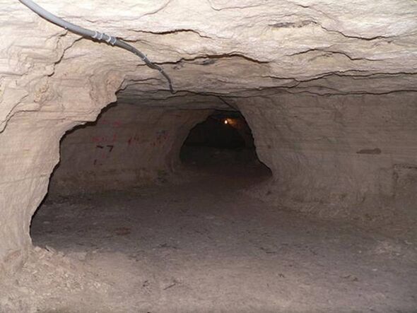 A view inside one of the tunnels