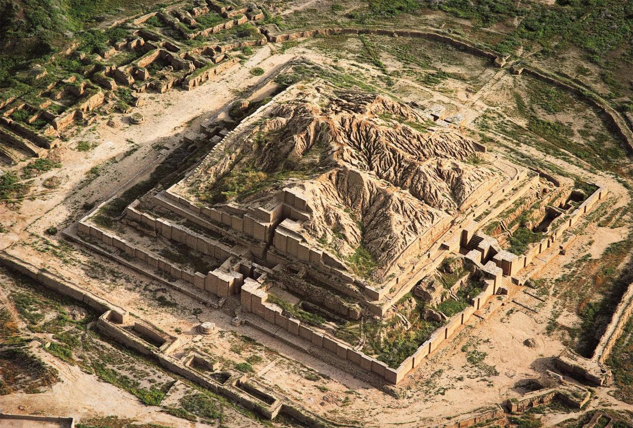 The ruins of the ancient Elamite city of Dur Untashi at the site now known as Chogha Zanbil, in southern Iran.