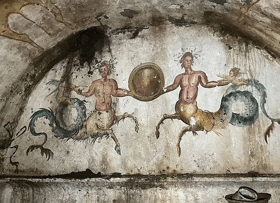 The 2,000-years-old tomb was discovered untouched with frescoes in pristine condition