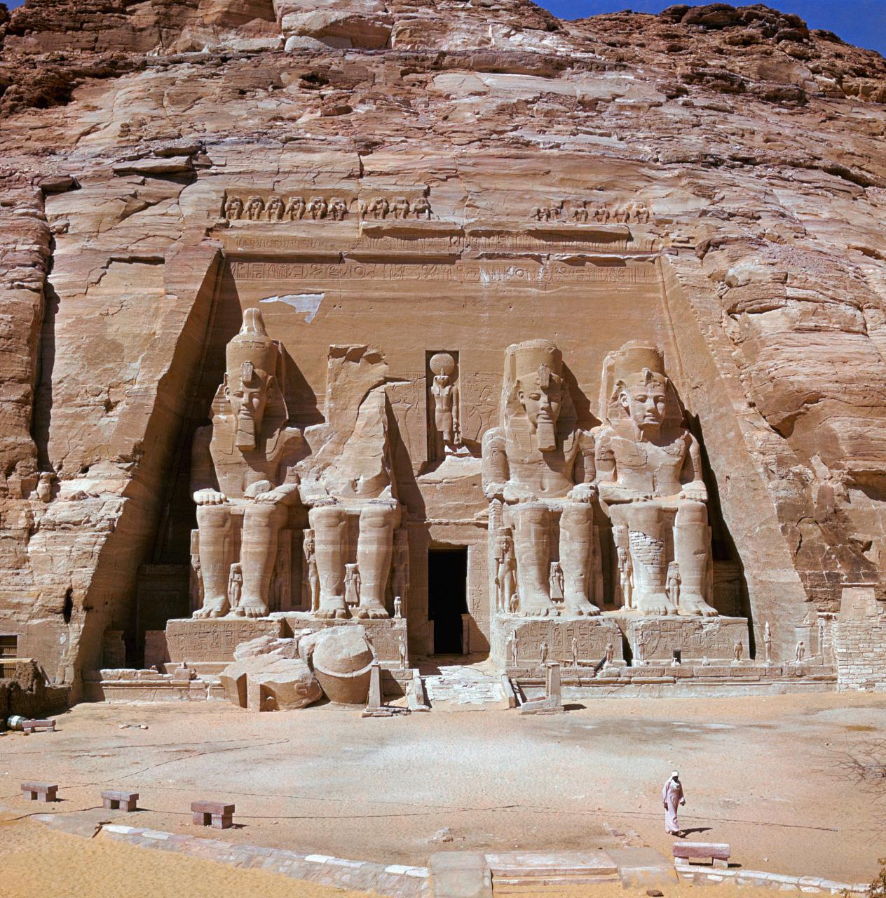 This rock facade was the entrance to the Temple of Ramesses II at Abu Simbel