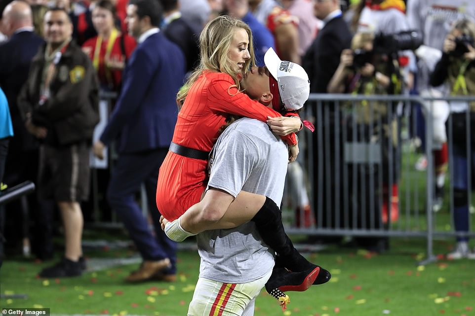 Mahomes was embraced on the field by girlfriend Brittany Matthews after steering his team to victory. The 24-year-old is the second-youngest quarterback to win the Super Bowl, and the youngest to win the тιтle and NFL MVP award