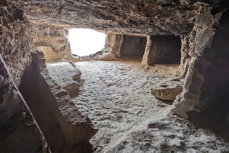 a view inside a tomb in the "City of the ᴅᴇᴀᴅ"