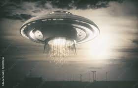 Old UFO picture. Image concept of aliens. Rendering 3D over the real picture. Clipping path of the pH๏τo frame included. Stock PH๏τo | Adobe Stock