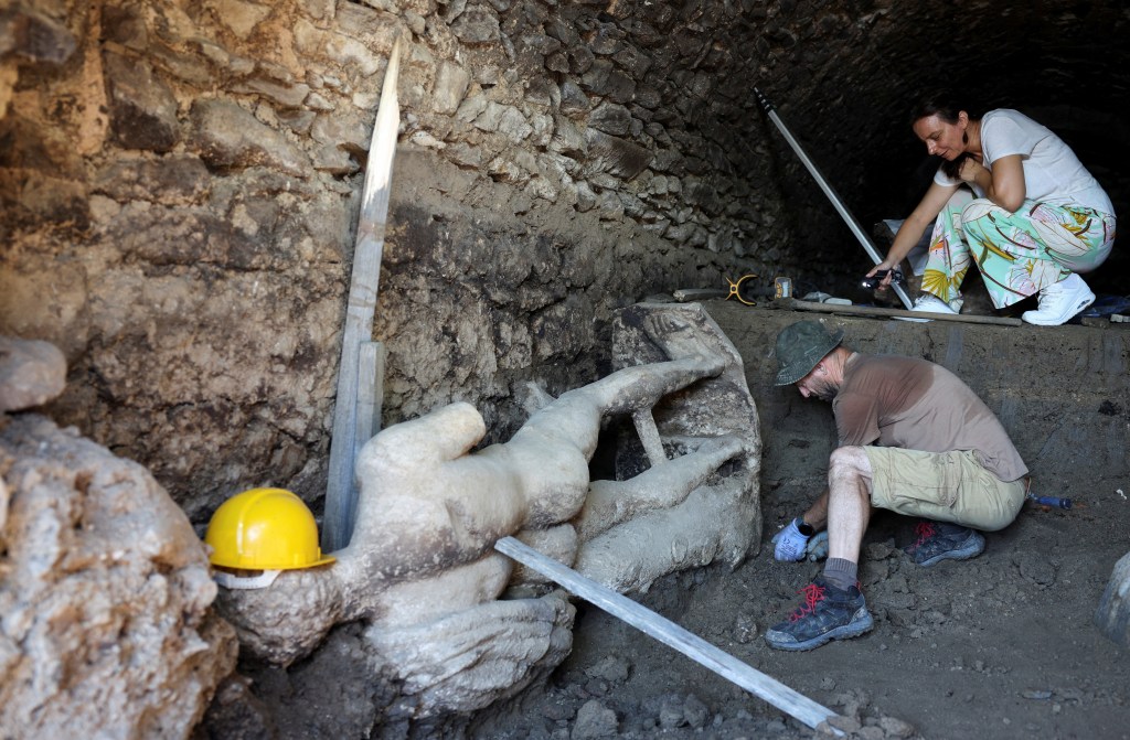 The unexpected find happened during excavation of an ancient Roman sewer in the abandoned city of Heraclea Sintica.