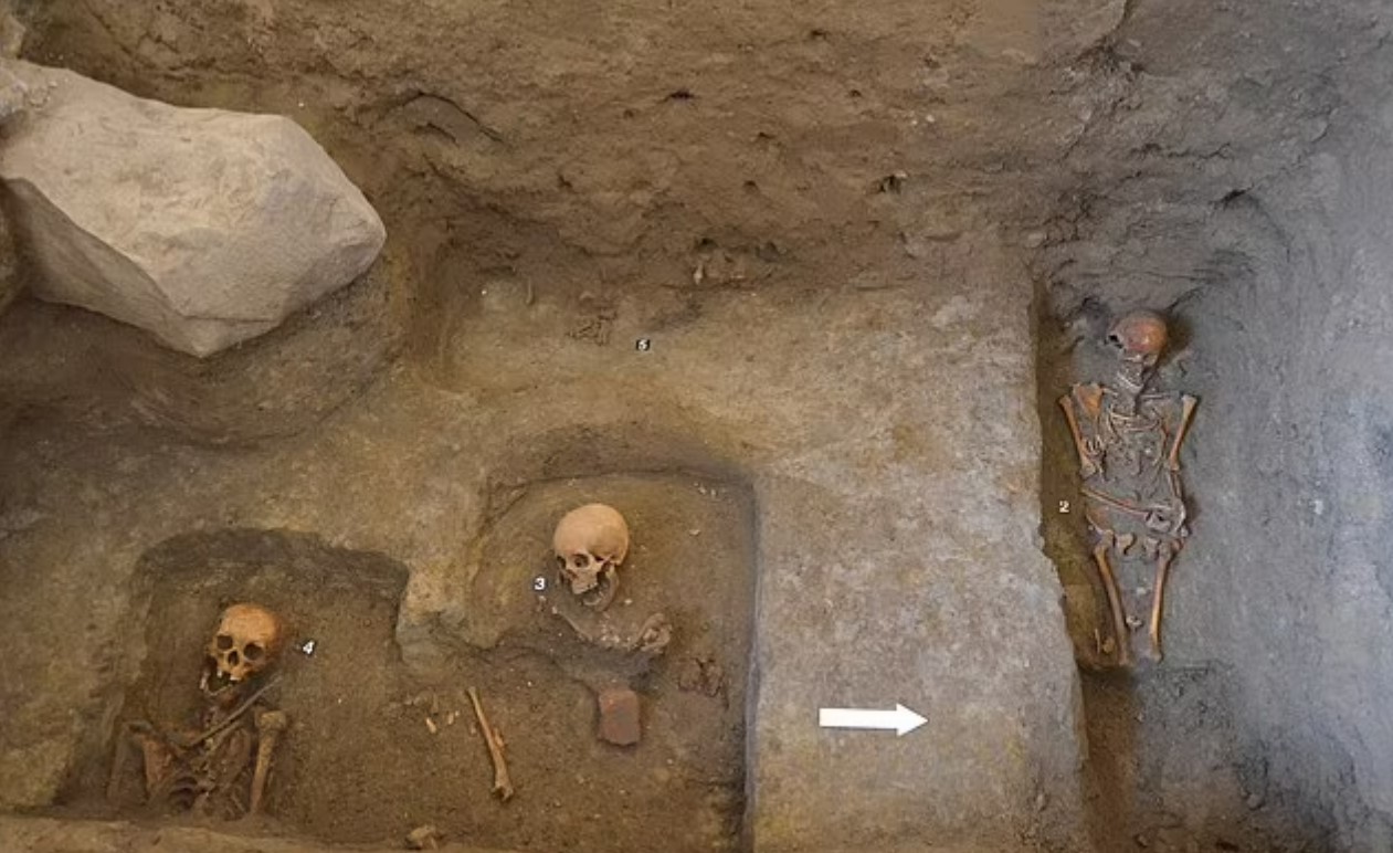 Two other skeletons were also found buried in the church