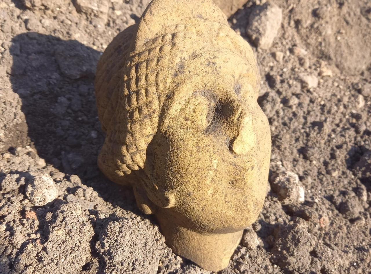 Stone head from Roman period found at Carlisle dig