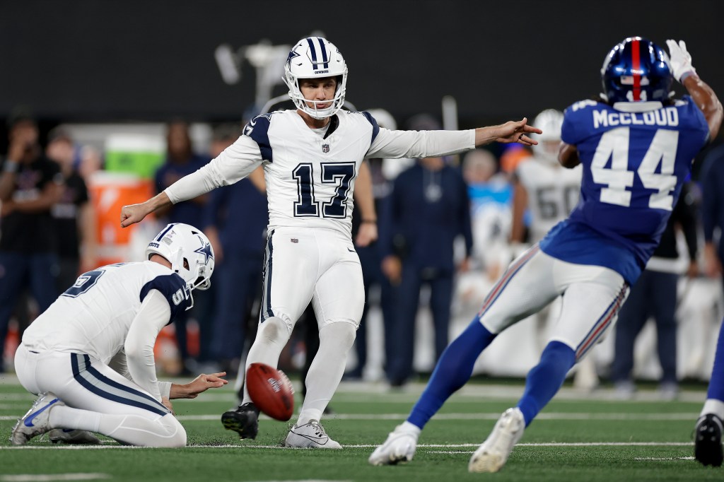 Cowboys kicker Brandon Aubrey missed practice because of jury duty.