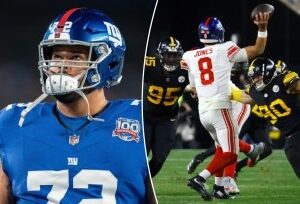 Giants’ Jermaine Eluemunor contends he held his own vs. T.J. Watt: ‘I was on an island’