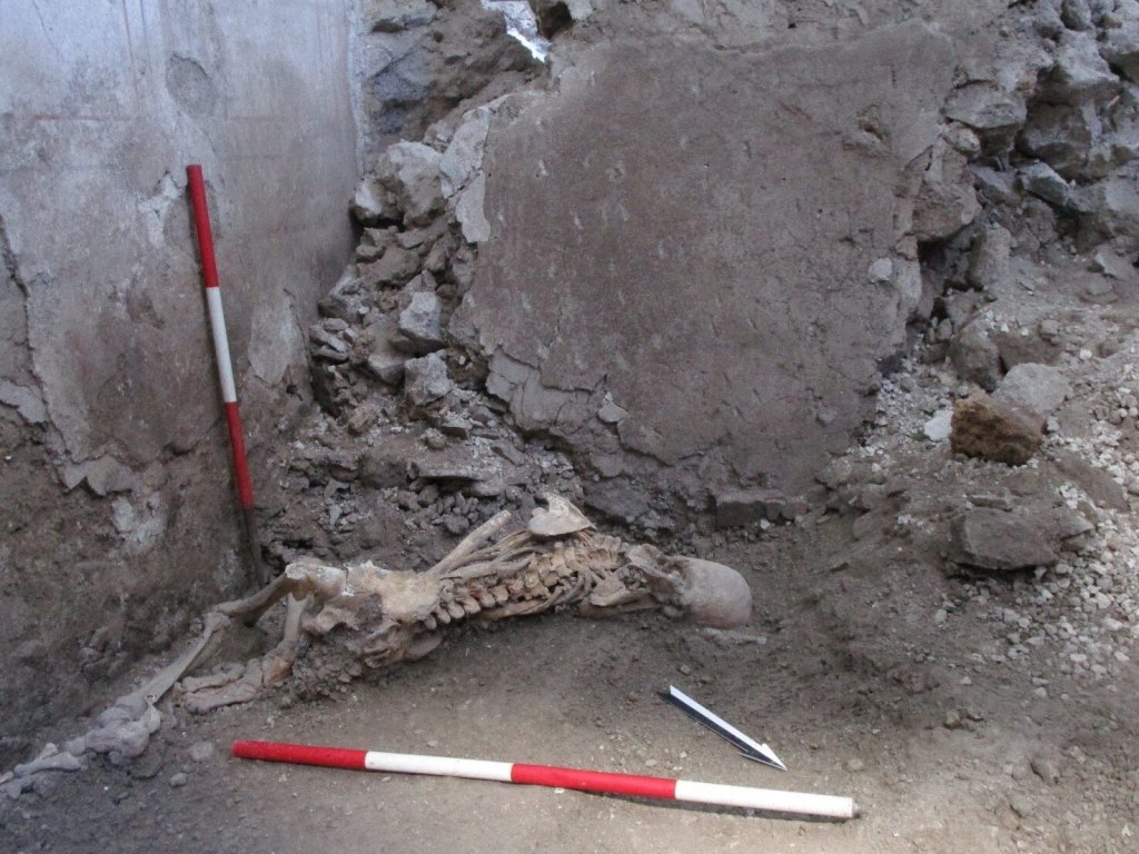 Positions of human skeletal fossils found imply the devastation of earthquakes at Pompeii.