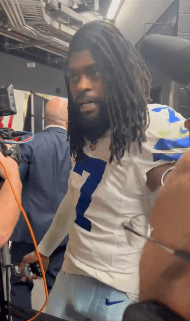 Trevon Diggs was furious with this reporter after a "Sunday Night Football" loss.