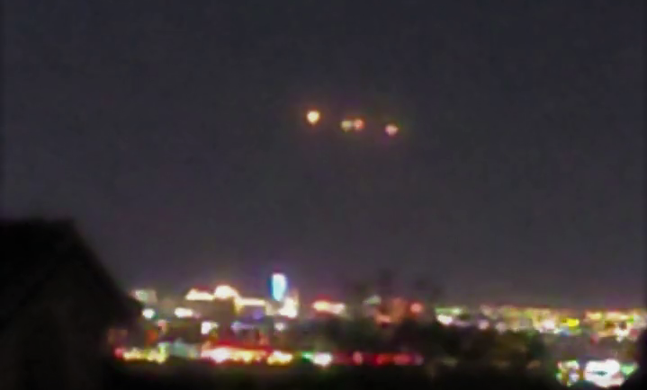 Mysterious lights hover over Las Vegas sky