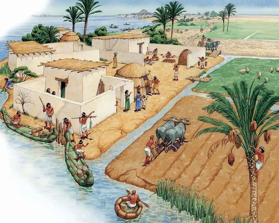 Sketch of ancient Sumerian agriculture. PH๏τo: Thecollector.com