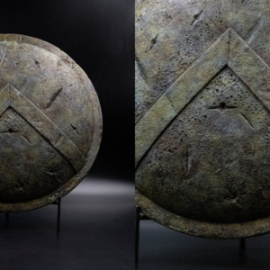 Ancient Greek Spartan Shield, King Leonidas Shield with Greek Letter L, Ancient Greece Legend of 300 Spartans, Greek Art Metal Sculpture