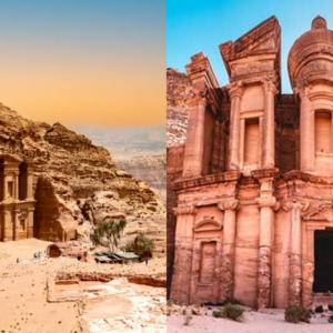 Explore the ancient ruins of Petra Jordan