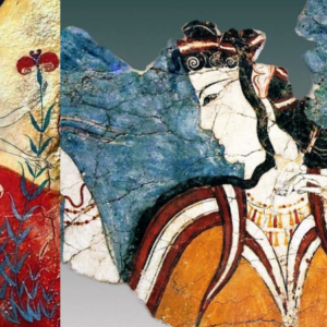 Fresco from the Minoan Palace in Knossos, Crete, Greece. 16th c.B.C.