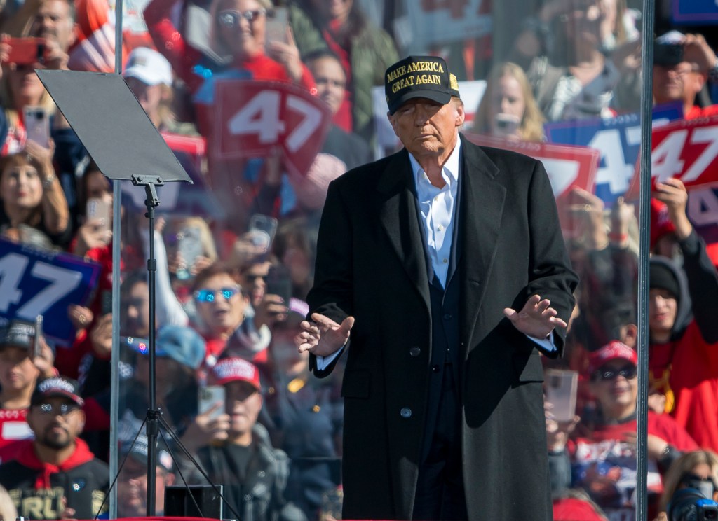 Republican presidential nominee former President Donald Trump speaks during a campaign rally at Albuquerque International Sunport, Thursday, Oct. 31, 2024, in Albuquerque, N.M. 