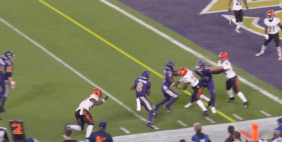 Jackson then ran all the way to the 1-yard line.