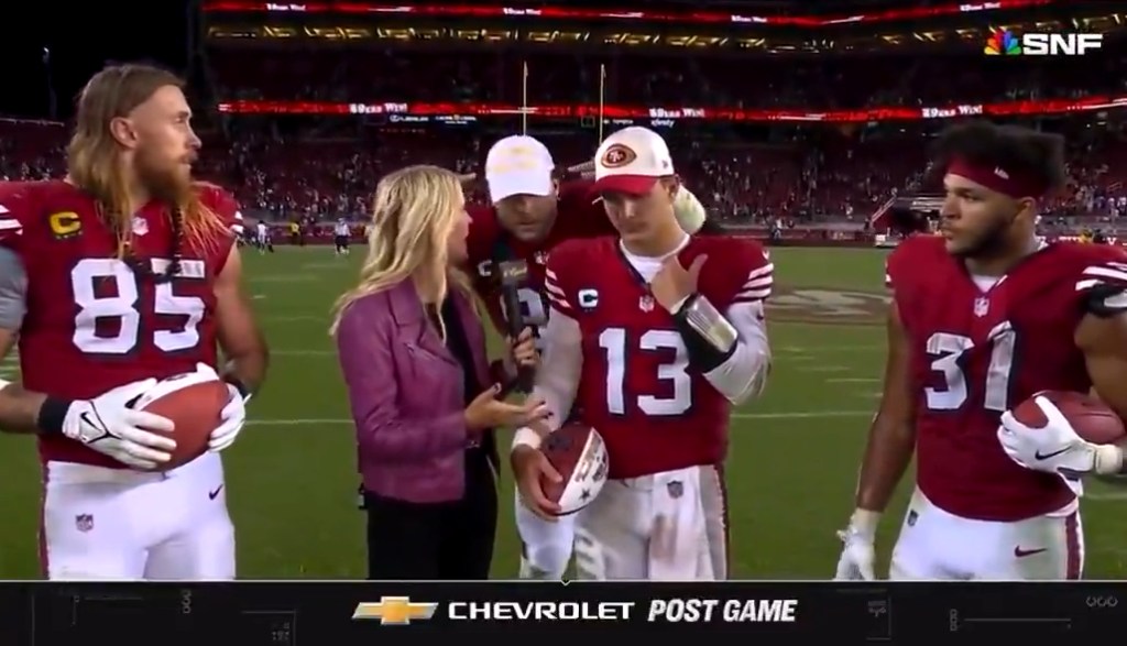 San Francisco 49ers star Nick Bosa wore a MAGA hat after last game.