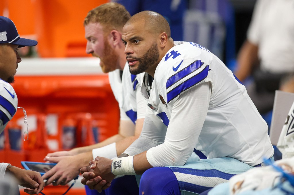 The Cowboys will be without starting QB Dak Prescott amid a hamstring injury.