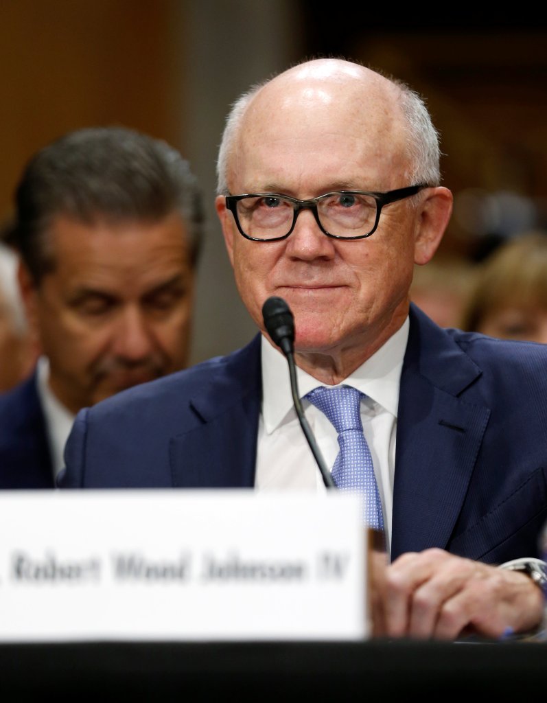 Woody Johnson testifies at the Senate Foreign Relations Committee hearing on his nomination on Capitol Hill in Washington, U.S. July 20, 2017. 