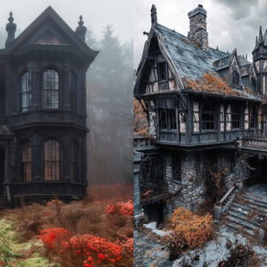 A Walk Through the Empty Halls of Abandoned Gothic Black Mansions