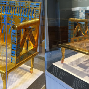 Queen Hetepheres Chair – The chair is made of wood, coated with gold foil and is about 4,500 years old.