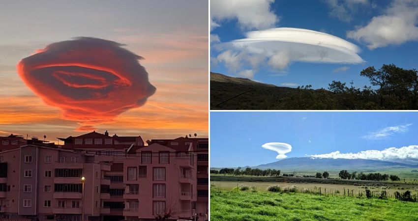 Mysterious UFO-like clouds spotted above Keck Observatory in Hawaii.